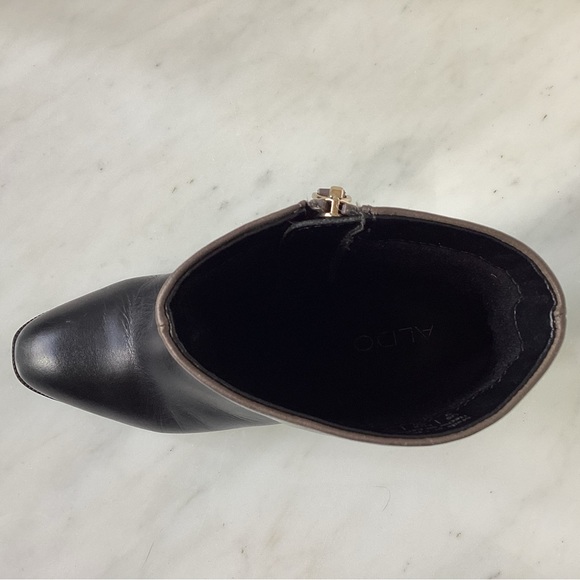 Aldo black and grey leather boots size 9 - Picture 4 of 6
